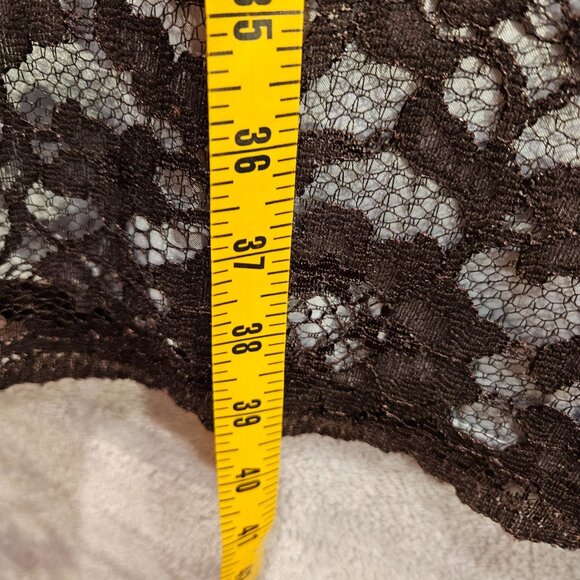 Coldwater creek dress womens12 black lace overlay blue satin lining feminine - Picture 10 of 15